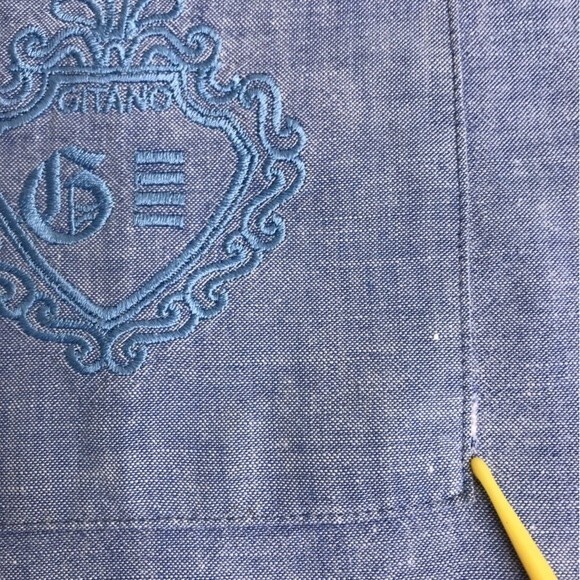 Vintage Gitano Chambray Denim Long Sleeve Button Front Shirt Womens Size Large - Picture 9 of 13